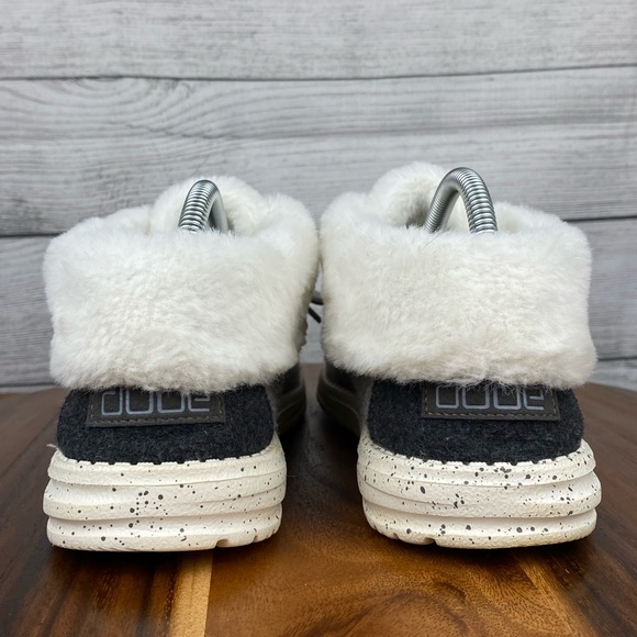 Hey Dude Women’s Britt Grey Faux Fur Slip On Shoe Bootie Sneaker Size 9 - Picture 6 of 12
